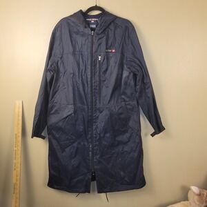 Polo by Ralph Lauren Mens Blue Hooded Lightweight Rain Coat‎ Jacket Size Medium